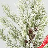 Маленькое фото 5: Ветка «Кипарис» с шишками заснеженная, 45см, зеленый