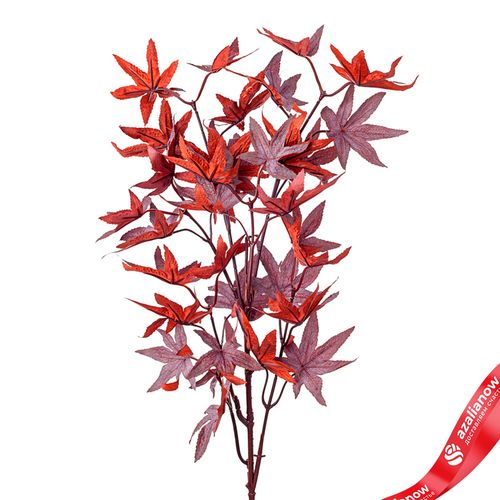 Ветка клена искусственная (пластик), 78см, бордовый