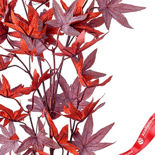 Фото 3: Ветка клена искусственная (пластик), 78см, бордовый