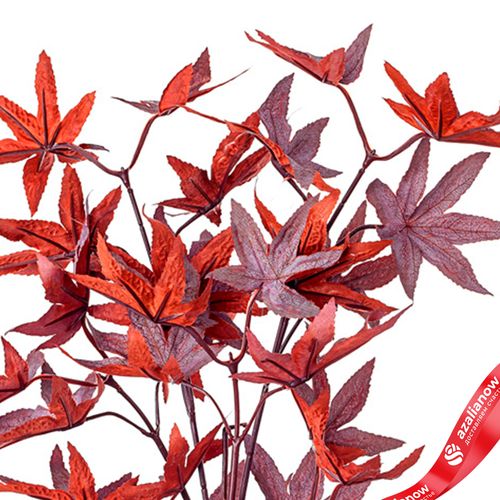 Фото 4: Ветка клена искусственная (пластик), 78см, бордовый