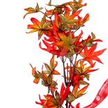 Маленькое фото 2: Ветка клена искусственная (пластик), 78см, зеленый/оранжевый