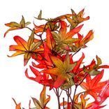 Маленькое фото 4: Ветка клена искусственная (пластик), 78см, зеленый/оранжевый