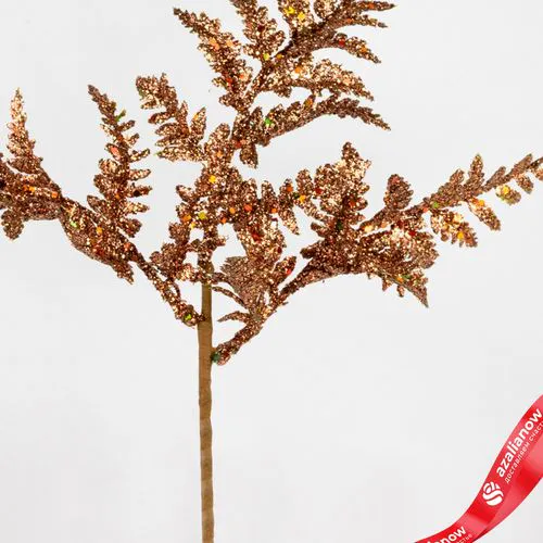 Фото 2: Ветка «Папоротник с глиттером», 27см, коричневый