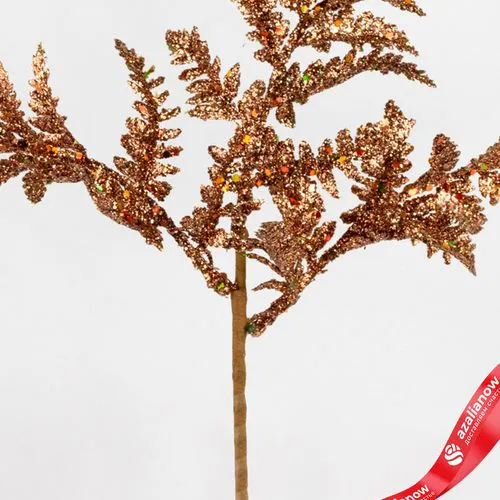 Фото 3: Ветка «Папоротник с глиттером», 27см, коричневый