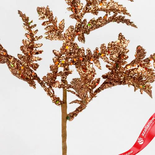 Фото 5: Ветка «Папоротник с глиттером», 27см, коричневый