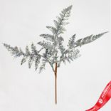 Маленькое фото 1: Ветка «Папоротник с глиттером», 27см, серебряный