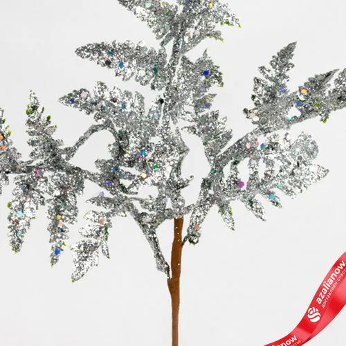 Фото 5: Ветка «Папоротник с глиттером», 27см, серебряный