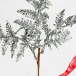 Маленькое фото 5: Ветка «Папоротник с глиттером», 27см, серебряный