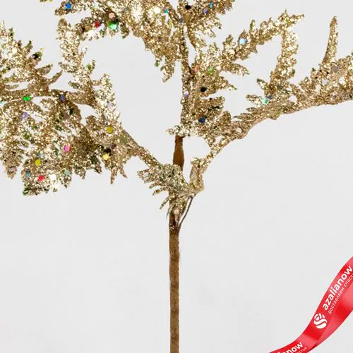 Фото 5: Ветка «Папоротник с глиттером», 27см, шампань