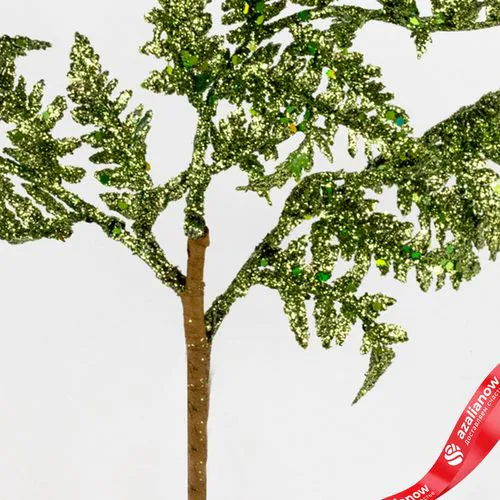 Фото 5: Ветка «Папоротник с глиттером», 27см, зеленый