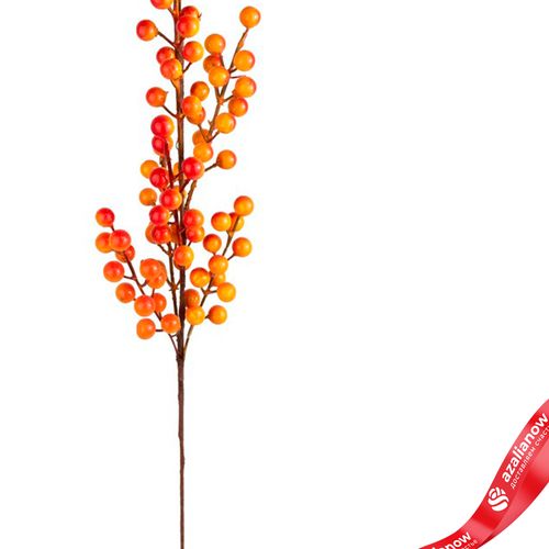 Фото 3: Ветка искусственная с ягодами, H72 см, оранжевый