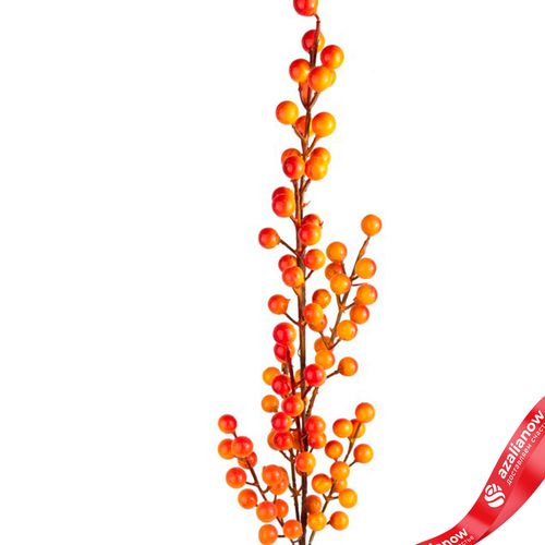 Фото 4: Ветка искусственная с ягодами, H72 см, оранжевый