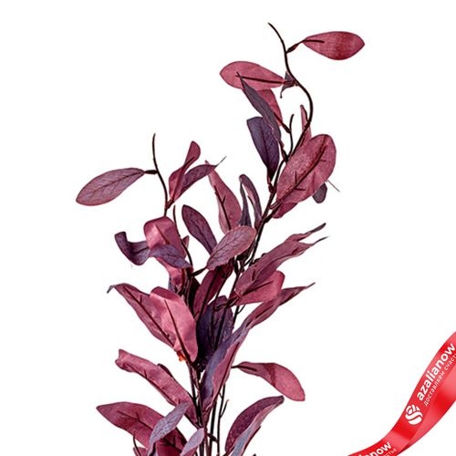 Фото 4: Ветка с листьями искусственная (пластик), 110см, бордовый