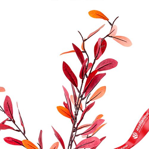 Фото 4: Ветка с листьями искусственная (пластик), 110см, красный