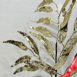 Маленькое фото 4: Ветка с листьями глиттерованная, 75см, шампань