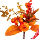 Маленькое фото 2: Ветка искусственная «Осенняя с тыквой», Н23см, оранжевый