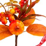 Маленькое фото 3: Ветка искусственная «Осенняя с тыквой», Н23см, оранжевый