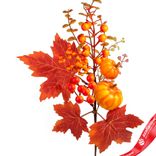 Маленькое фото 2: Ветка искусственная «Осенняя с тыквой», Н36см, оранжевый