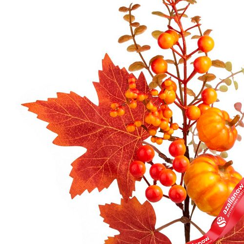 Фото 4: Ветка искусственная «Осенняя с тыквой», Н36см, оранжевый