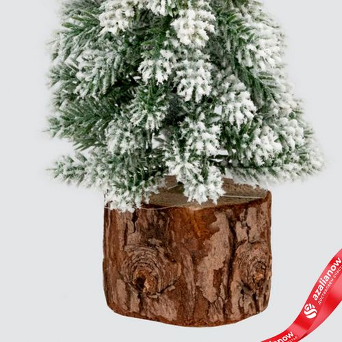 Фото 5: Ель искусственная заснеженная, Н19х8х8см, зеленый/белый