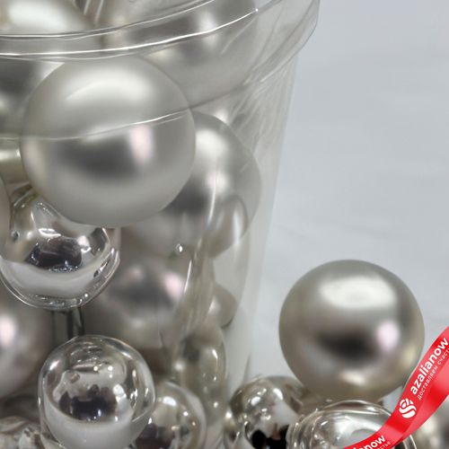 Фото 3: Набор шаров 36 шт. на проволоке (стекло), D2,5-3см, в асс., серебряный