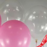 Маленькое фото 5: Композиция из 5 шаров с гелием, 30 см, ярко розовый, прозрачный