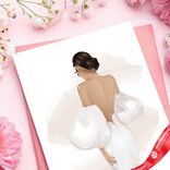 Маленькое фото 4: Открытка «С Днем Рождения (девушка в белом платье)», 10х15 см