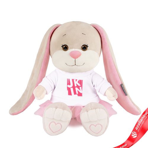 Игрушка м/н «Зайка Лин» в подар. кор., 20см, кремовый/розовый, №1