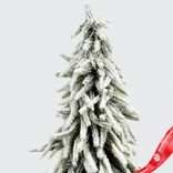 Маленькое фото 4: Ель искусственная заснеженная в кашпо, Н52х25х25см, зеленый/белый