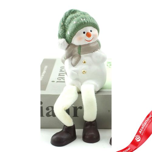 Сувенир «Снеговик сидящий» (керамика), Н10х6х5,5см, белый