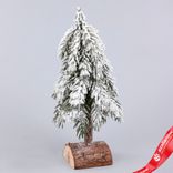 Маленькое фото 1: Ель искусственная заснеженная, Н31х12х12см, зеленый/белый