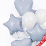 Маленькое фото 2: Композиция из 15 шаров с гелием «Комбо», белый, небесный