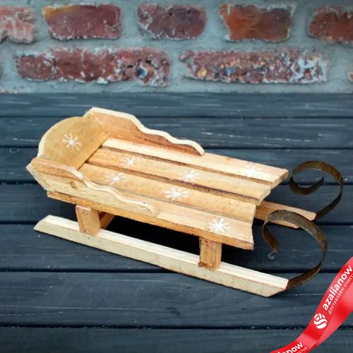 Фото 2: Сувенир «Санки» (дерево), 34х14х11см, коричневый