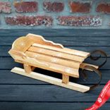 Маленькое фото 2: Сувенир «Санки» (дерево), 34х14х11см, коричневый