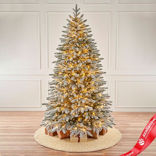 Ель искусственная заснеженная с лампочками «Cамарская» (PE), 2,7м, белый