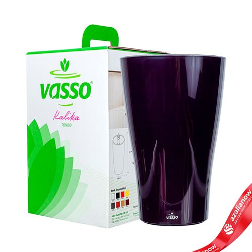 Горшок (Кашпо) с автополивом «Kalika Tondo», пластик, D17,3x26,5см, сливовый