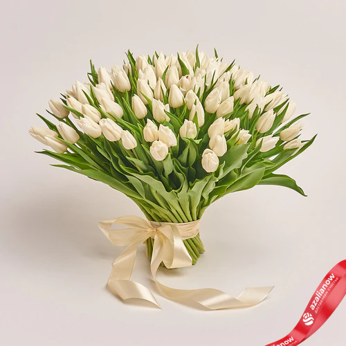 Фото 1: 101 белый тюльпан, Россия. Сервис доставки цветов AzaliaNow