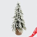 Маленькое фото 1: Ель искусственная заснеженная в кашпо, Н52х25х25см, зеленый/белый