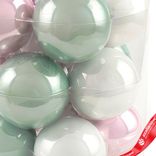 Маленькое фото 4: Набор шаров 15шт. в тубе (стекло), D6см, микс зеленый/белый/розовый