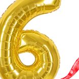 Маленькое фото 3: Шар с гелием «Цифра - 6», 102 см., золото