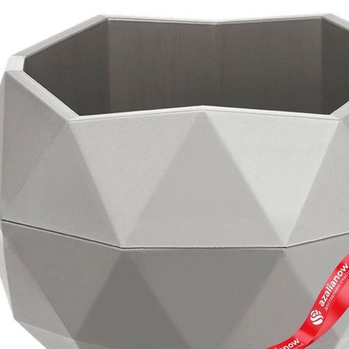 Фото 2: Кашпо «Топаз» (пластик), D22xH15см, 2,5л, серый
