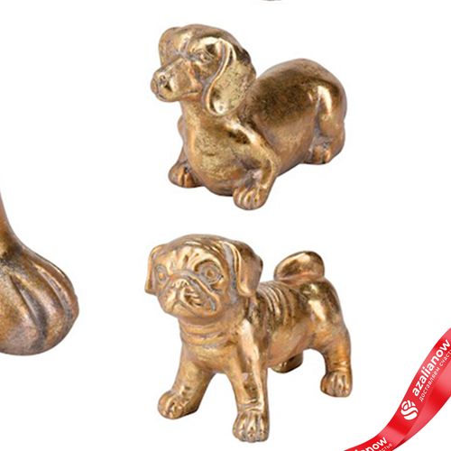 Фото 5: Сувенир «Собака» (керамика), 15х24,5х9,5см, в асс., золотой