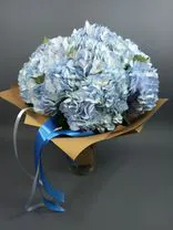Фото флориста 1: Акция! Большой букет из 9 гортензий. Цвет на выбор: белые, розовые, синие