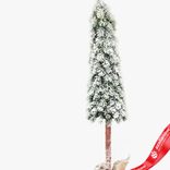 Маленькое фото 2: Ель искусственная заснеженная в кашпо, Н78х18х18см, зеленый/белый