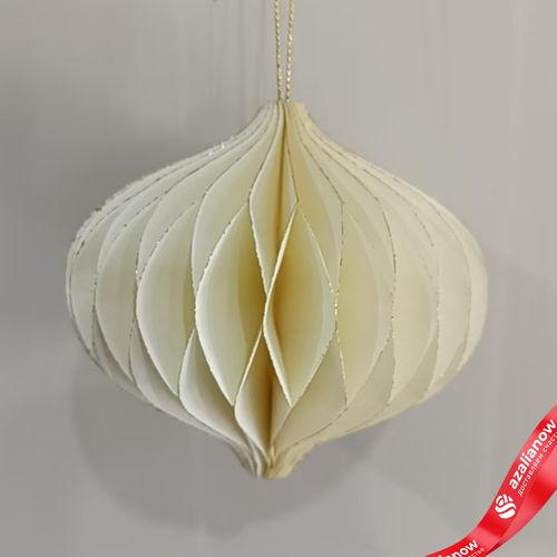 Украшение подвесное «Луковица» (бумага), D11х10см, кремовый