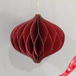 Маленькое фото 1: Украшение подвесное «Луковица» (бумага), D11х10см, красный