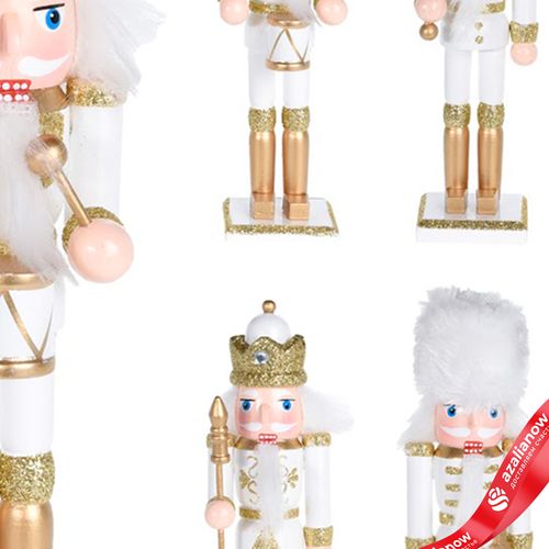 Фото 3: Сувенир «Щелкунчик» (дерево), 18х5х4,5см, в асс., белый/золотой