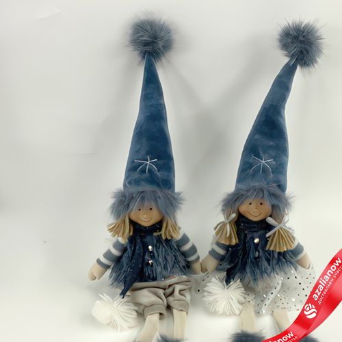 Фото 2: Сувенир «Мальчик/Девочка сидящий», Н60х16х11см, в асс., синий