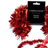 Маленькое фото 4: Гирлянда «Мишура» (пластик), 3м, красный