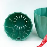 Маленькое фото 3: Кашпо «Флюте» со вставкой (пластик), D18xH16,5, 3л, нефритовый